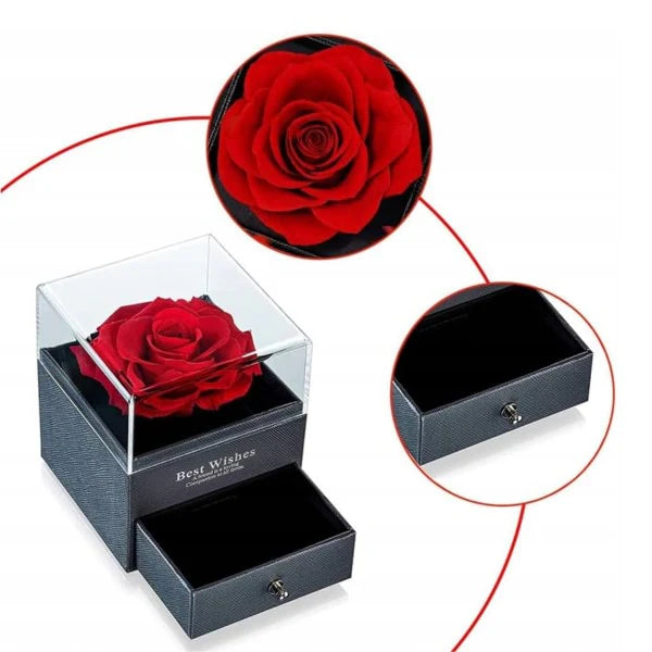 Poklon kutija večna ruža + ogrlica - LOVEBOX