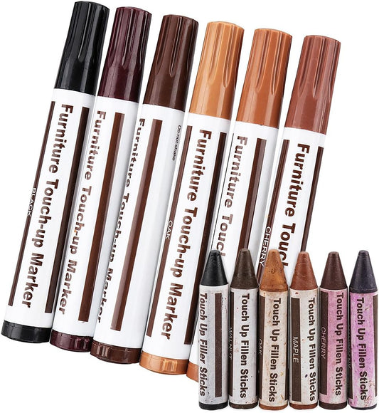 Set markera i voštanih boja za popravku ogrebotina na nameštaju