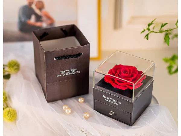 Poklon kutija večna ruža + ogrlica - LOVEBOX