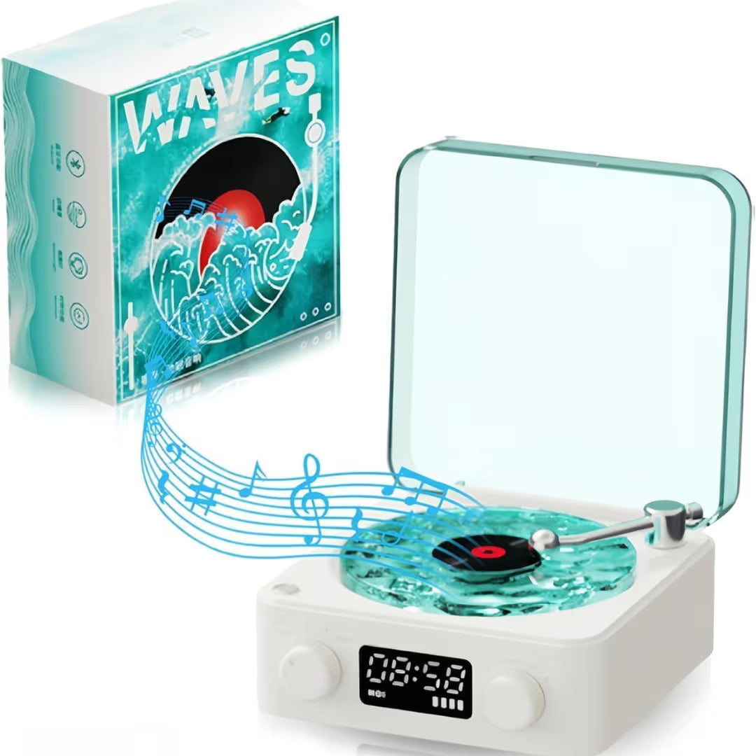 Retro bluetooth zvučnik, beli šum i ambijentalna lampa, 3u1